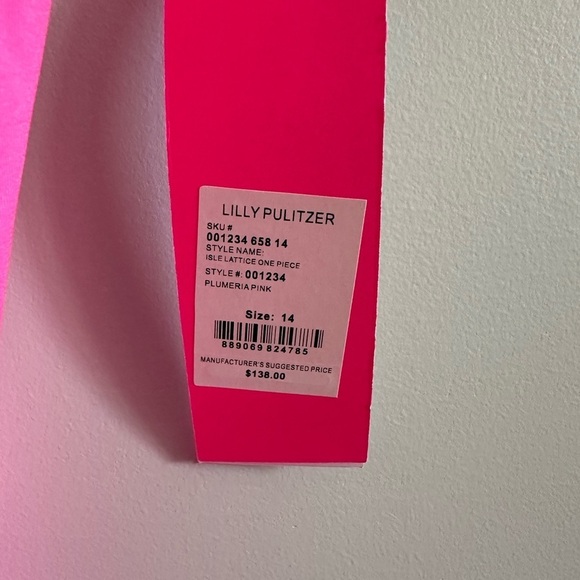 Lilly Pulitzer Isle Lattice One-Piece Swimsuit in Plumeria Pink NWT - Size 14 - Picture 4 of 5